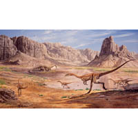 South Wales, late Triassic - small Theropod (c) John Sibbick