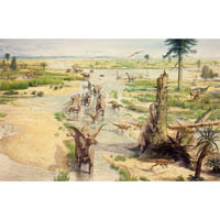 Iguanodon floodplain scene  (c) John Sibbick