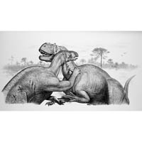 Iguanodon and Allosaurus  (c) John Sibbick