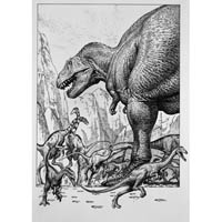 Theropod scattering dinosaurs  (c) John Sibbick