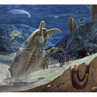 Burgess shale scene (c) John Sibbick